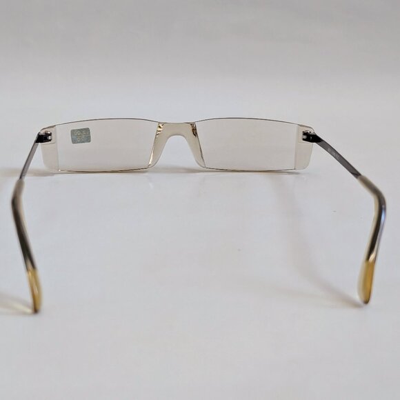 NWT Vintage 90's Small Rectangle Rimless Half Frame Reading Sunglasses (Brown) - Picture 4 of 4
